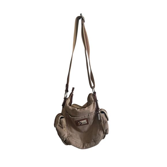 Fossil canvas crossbody bag with leather trim - Picture 2 of 6